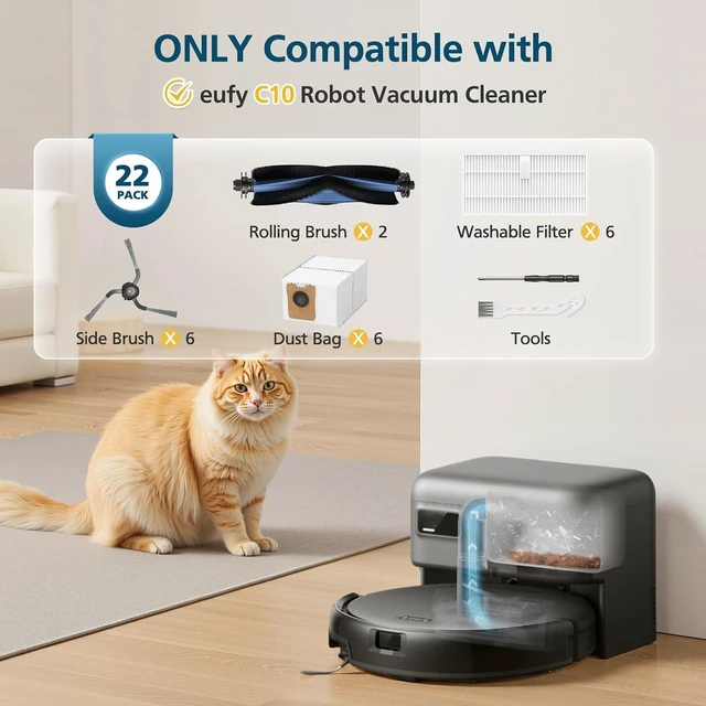 Alt view image 3 of 7 - C10 Accessories for eufy C10 Robot Vacuum