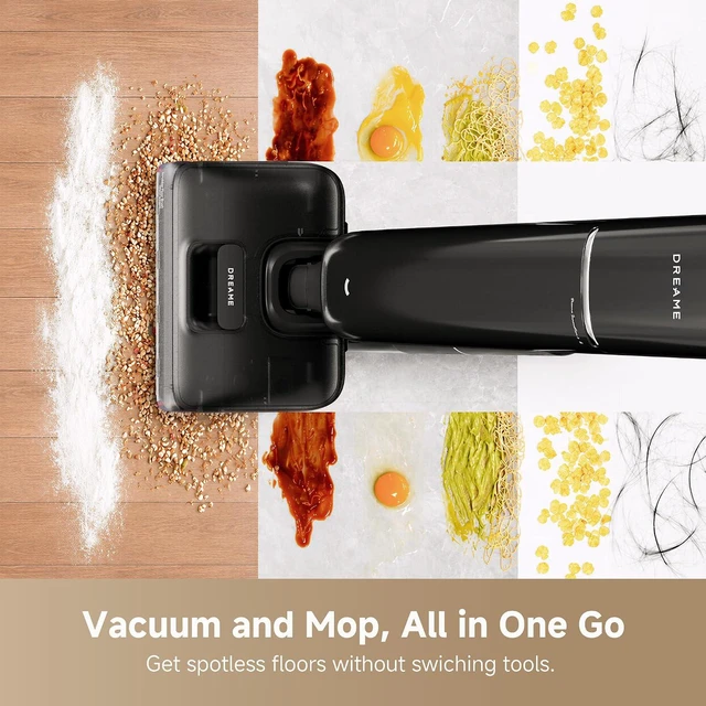 Alt view image 2 of 7 - dreame Aero Wet Dry Vacuum Cleaner, All-in-ONE Vacuum Mop for Wet & Dry Messes, 0 Hair Residue Great for Pet Owners, One-Press Self-Clean, 180° Lie Flat, 35mins Runtime for Hard Floor Cleaning