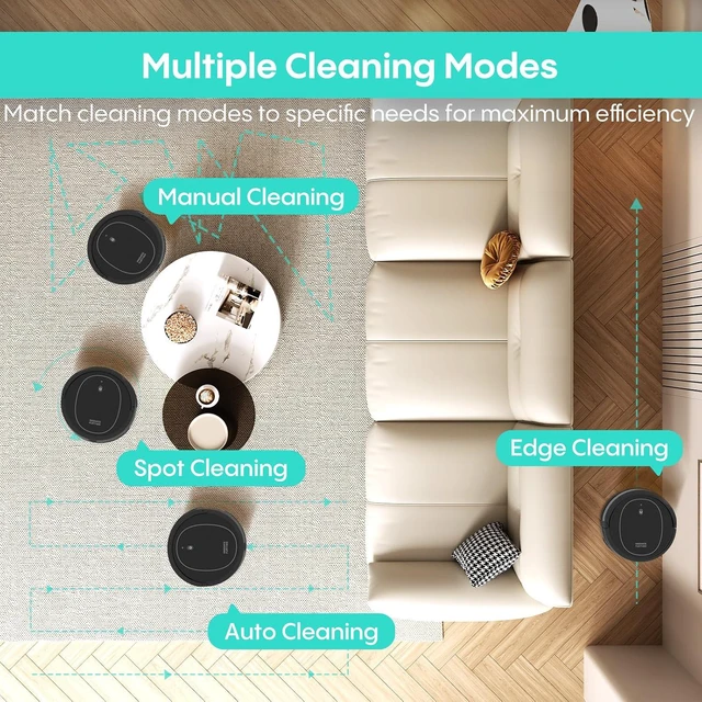 Alt view image 4 of 7 - Robot Vacuum and Mop Combo, 5000Pa Self-Charging Robotic Vacuum Cleaner with Smart Obstacle Avoidance, 3-in-1 Robot Vacuum with Alexa & App Control, Quiet, Slim, Ideal for Pet Hair, Carpet and Floors
