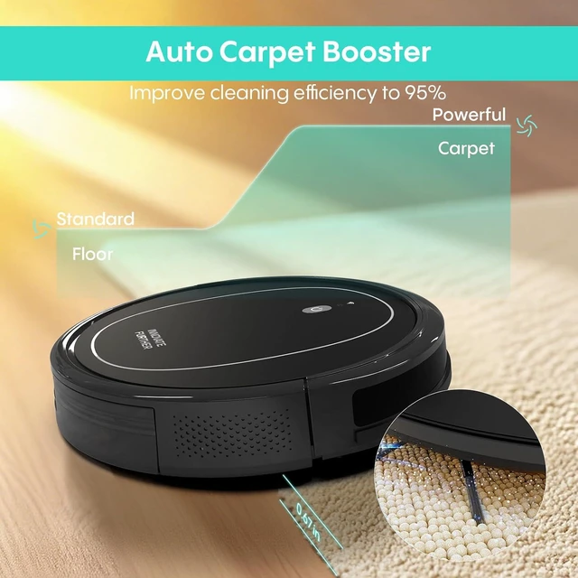 Alt view image 6 of 7 - Robot Vacuum and Mop Combo, 5000Pa Self-Charging Robotic Vacuum Cleaner with Smart Obstacle Avoidance, 3-in-1 Robot Vacuum with Alexa & App Control, Quiet, Slim, Ideal for Pet Hair, Carpet and Floors