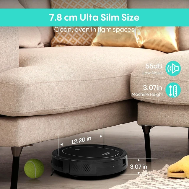 Alt view image 7 of 7 - Robot Vacuum and Mop Combo, 5000Pa Self-Charging Robotic Vacuum Cleaner with Smart Obstacle Avoidance, 3-in-1 Robot Vacuum with Alexa & App Control, Quiet, Slim, Ideal for Pet Hair, Carpet and Floors