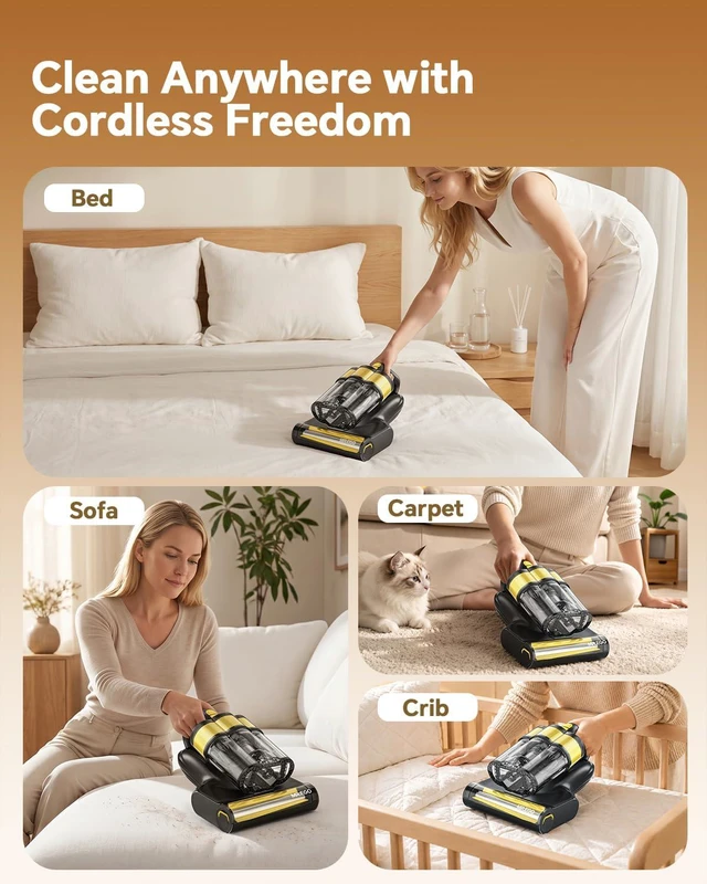 Alt view image 7 of 7 - Mr.ego Cordless Mattress Vacuum, 20000Pa Bed Vacuum with 253.7nm UV-C Light