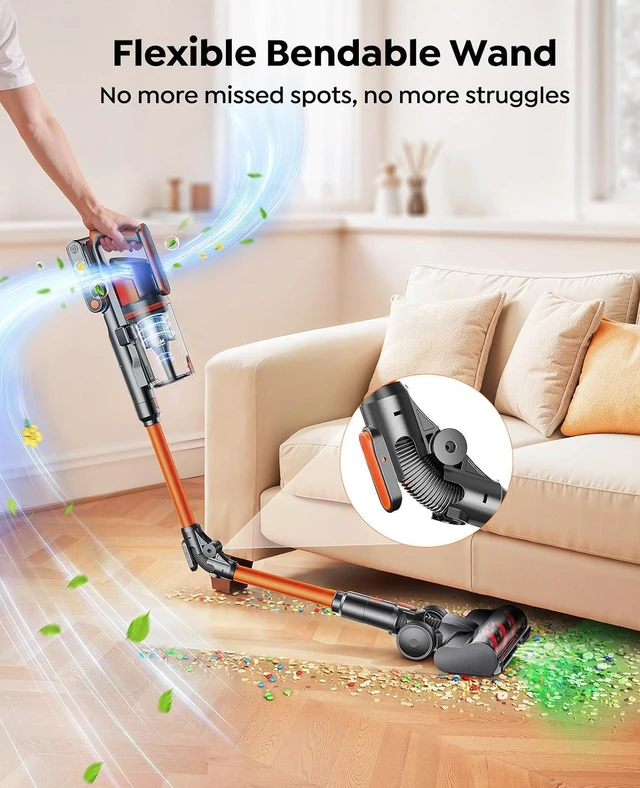 Alt view image 4 of 7 - Cordless Vacuum Cleaner, 650W/55Kpa/70Mins Stick Vacuum Cleaners for Home