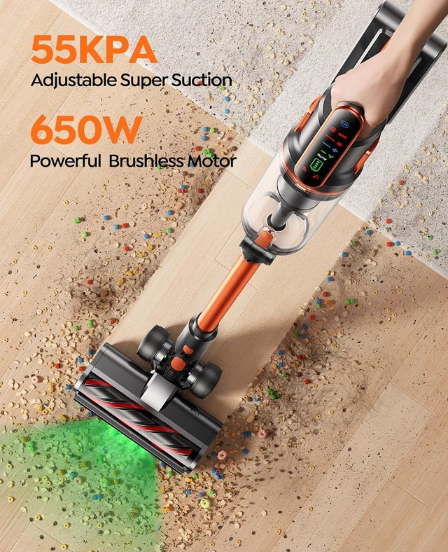 Alt view image 5 of 7 - Cordless Vacuum Cleaner, 650W/55Kpa/70Mins Stick Vacuum Cleaners for Home