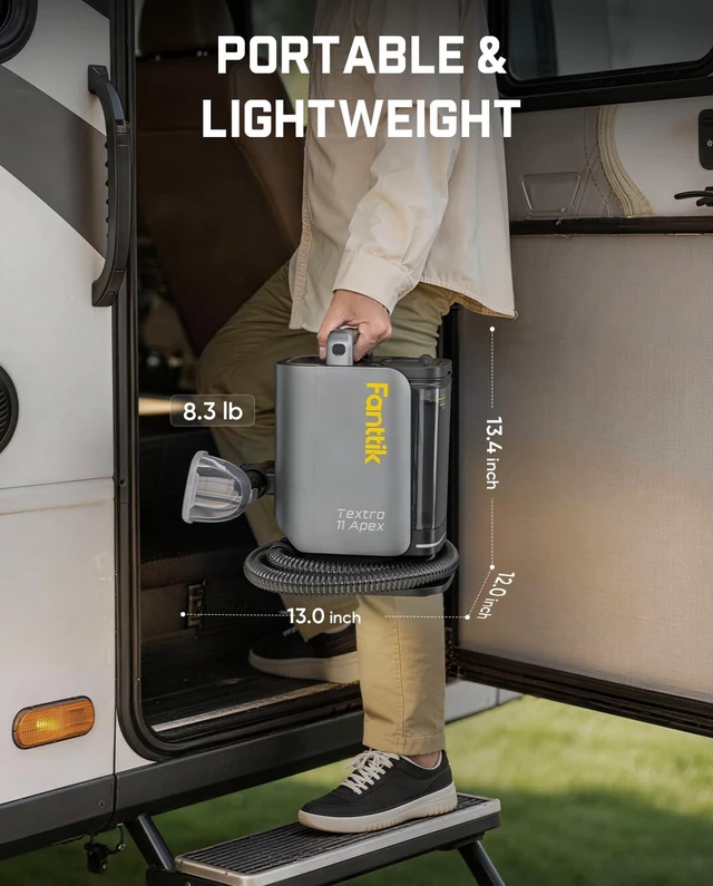 Alt view image 3 of 7 - Fanttik Textra 11 Apex Cordless Carpet and Upholstery Cleaner, Self-Cleaning Tool, 150W Brushless Motor, 2 Cleaning Modes, Light-Duty Portable Spot Cleaner for Car, RV Interiors, Sofas, Area Rugs