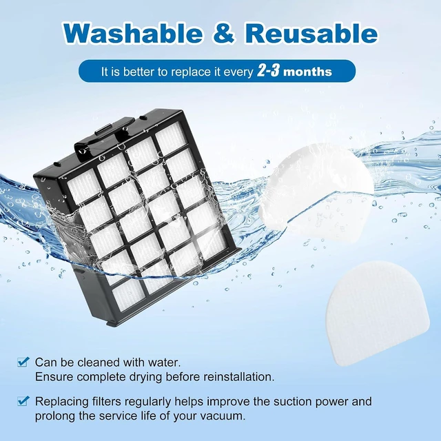 Alt view image 5 of 7 - AZ4002 AZ4000 AZ4002W HEPA Filter Replacement Compatible with Shark POWERDETECT Upright Vacuum Cleaner and Shark Powered Lift-Away Heavy Duty Vacuum Suction, 6 Foam, 6 Felt, 2 HEPA, 2 Odor Cartridge