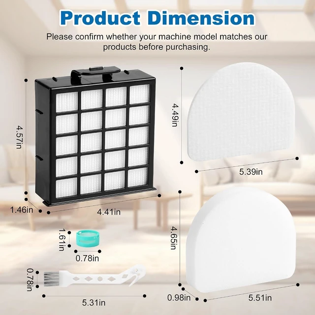 Alt view image 6 of 7 - AZ4002 AZ4000 AZ4002W HEPA Filter Replacement Compatible with Shark POWERDETECT Upright Vacuum Cleaner and Shark Powered Lift-Away Heavy Duty Vacuum Suction, 6 Foam, 6 Felt, 2 HEPA, 2 Odor Cartridge