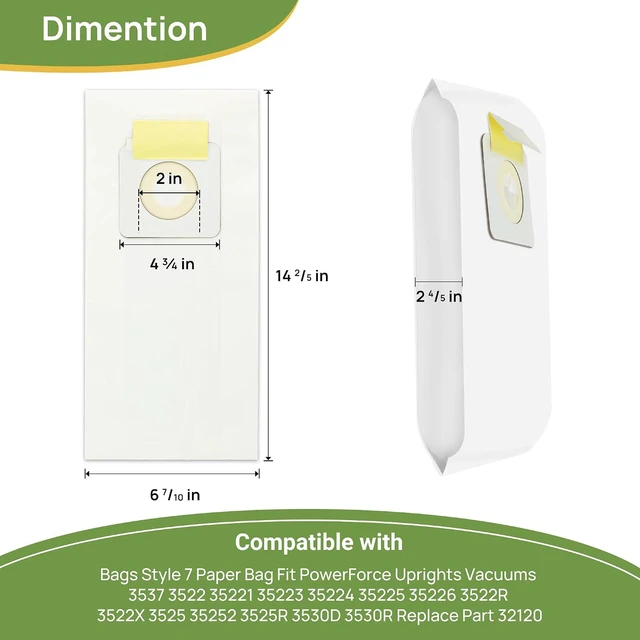 Alt view image 3 of 7 - Style 7 Vacuum Bags Replacement for Bissell PowerForce Uprights Vacuums