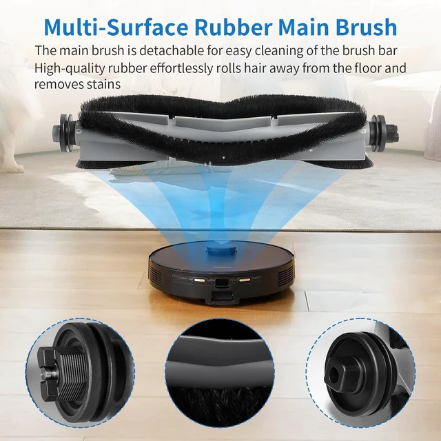 Alt view image 4 of 7 - 23 Pack Replacement Accessories Parts for AIRROBO T20+/T25+/T30+/T25+C Robot Vacuum kit, 1 Main Roller Brush 4 Mop Pads 4 Hepa Filters 6 Side Brushes 6 Dust Bags 1 Clean Tool 1 Screwdriver