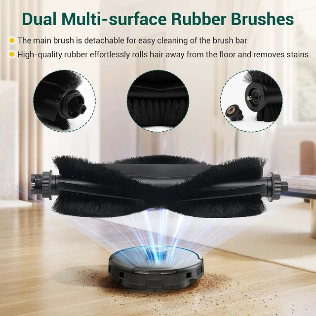 Alt view image 3 of 7 - 19Pack Replacement Parts Accessories for Eufy L60/L60 Hybrid/L60/L50 Series Robot Vacuums Kit, 1 Main Roller Brush, 4 Hepa Filters, 6 Side Brushes, 6 Dust Bags, 1 Screwdriver, 1 Clean Tool
