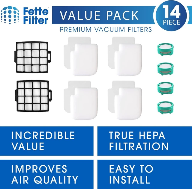 Alt view image 2 of 7 - Fette Filter - AZ3000 Vacuum Replacement Filters and Odor Kit Compatible with Shark Stratos Upright Vacuum Models AZ3000, AZ3000W, AZ3002, AZ3002C 2 Hepa + 4 Foam + 4 Odor Cartridges.