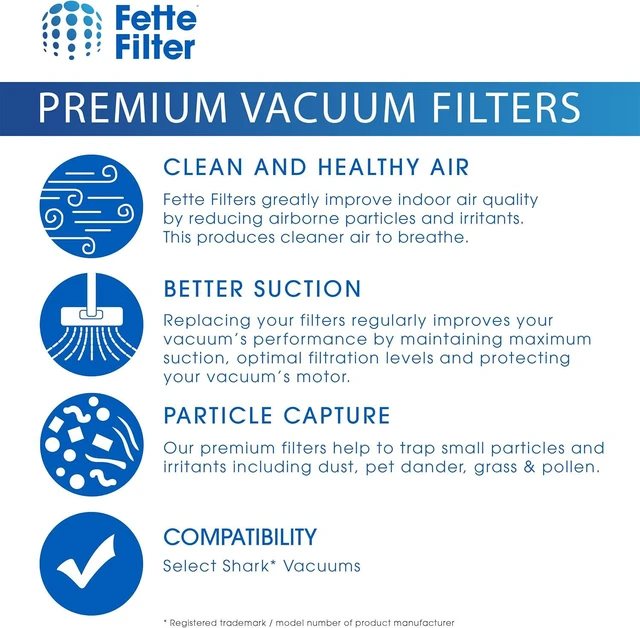 Alt view image 6 of 7 - Fette Filter - AZ3000 Vacuum Replacement Filters and Odor Kit Compatible with Shark Stratos Upright Vacuum Models AZ3000, AZ3000W, AZ3002, AZ3002C 2 Hepa + 4 Foam + 4 Odor Cartridges.