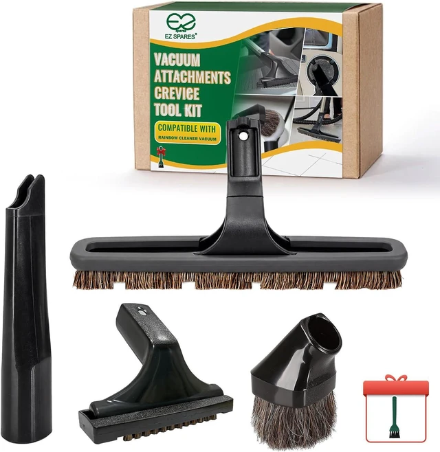 Main image of EZ SPARES Rainbow Vacuum Attachment Kit, Horsehair Brush + Tools, 4 Pack