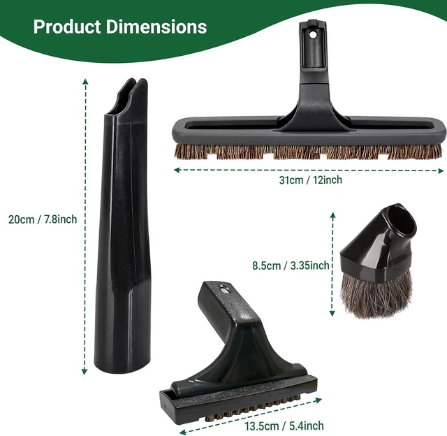 Alt view image 2 of 7 - EZ SPARES Rainbow Vacuum Attachment Kit, Horsehair Brush + Tools, 4 Pack