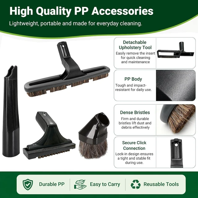 Alt view image 3 of 7 - EZ SPARES Rainbow Vacuum Attachment Kit, Horsehair Brush + Tools, 4 Pack