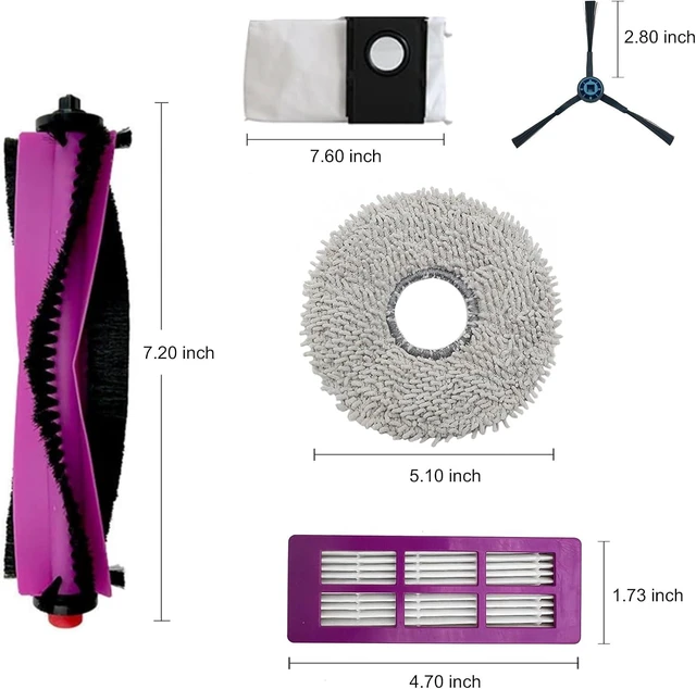 Alt view image 2 of 6 - 25-Pc Eureka J15 PRO Ultra (ONLY) Complete Care Kit - Replacement Parts for Eureka J15 PRO Ultra Robot Vacuum & Mop | Main/Side Brushes, Mop Pads, HEPA Filters