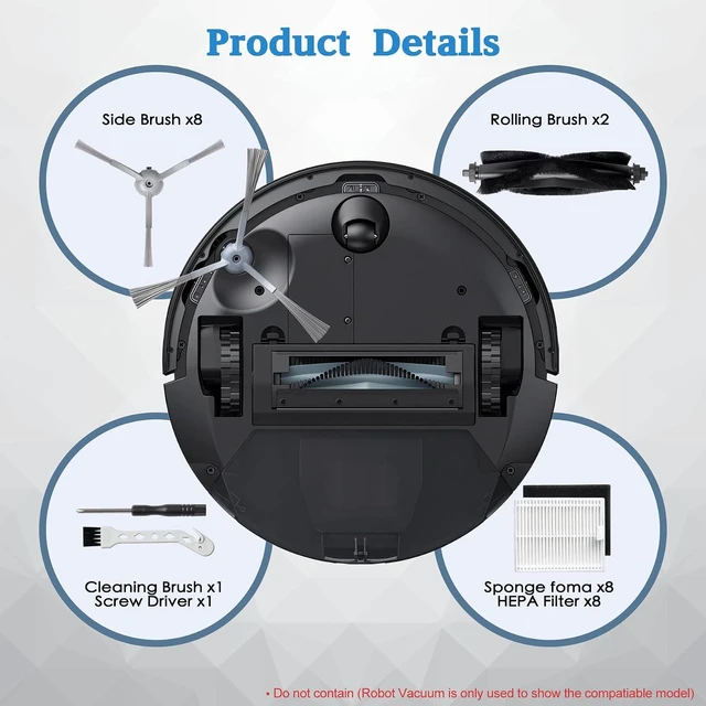 Alt view image 5 of 7 - Replacement Parts for eufy L60 & L50 Series Robotic Vacuum Cleaner - Quality Accessories for Better Cleaning Performance