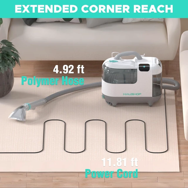 Alt view image 7 of 7 - HAUSHOF Steam Carpet and Upholstery Cleaner Machine, with 3 Modes & 3 Tools