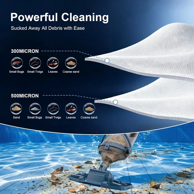 Alt view image 6 of 7 - Pool Vacuum for Above Ground Pool & Inground Pools 18.5 GPM Suction, Blue