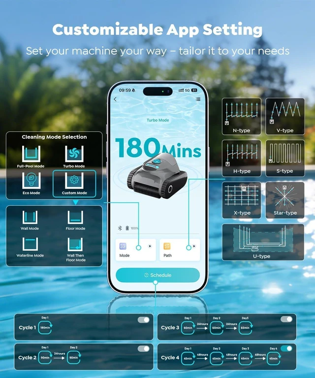 Alt view image 5 of 7 - C1 Robotic Pool Vacuum for inground Pool with 180Mins Runtime, Gray