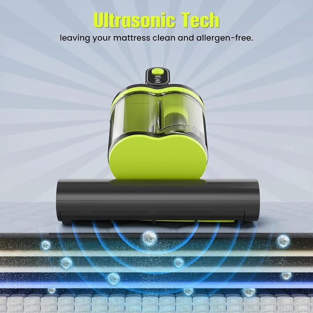 Alt view image 4 of 7 - Mattress Vacuum Cleaner UV for Pet Hair,16kPa Power Suction UV Bed Vacuum Cleaner,140°F Heated Function,Ultrasonic High Tapping,HEPA Filter,Bed Vacuum for Sofa, Couch, Crib(Corded,4.5Amp)