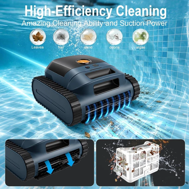 Alt view image 2 of 7 - Cordless Robotic Pool Vacuum Cleaner, APP Support,Orange