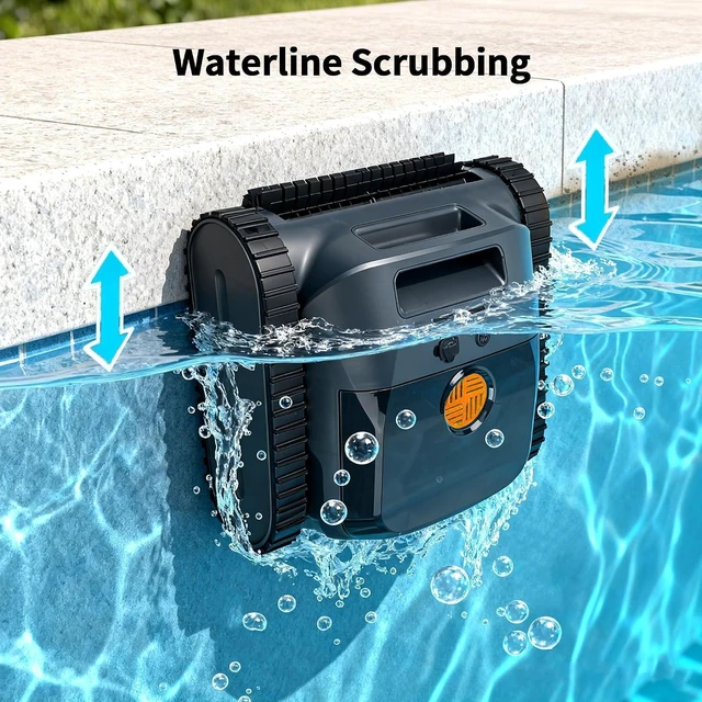 Alt view image 4 of 7 - Cordless Robotic Pool Vacuum Cleaner, APP Support,Orange
