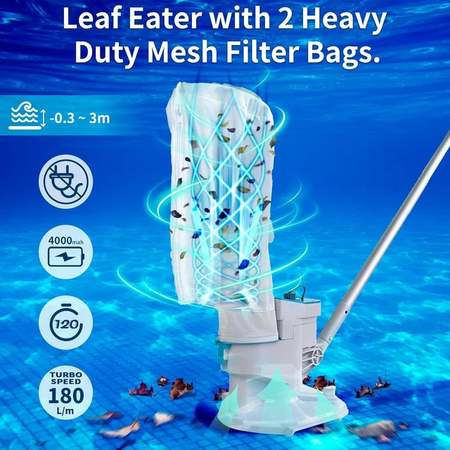 Alt view image 4 of 6 - 48 GPM Cordless Pool Leaf Vacuum Cleaner with Sectional Poles