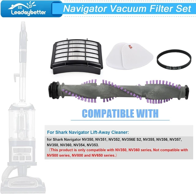 Alt view image 2 of 6 - Leadaybetter Brush Roll Belt Filter Replacement for Shark Navigator Lift Away NV350 NV351 NV352 NV356E S2 NV360 NV355 NV356 NV357 NV358 Vacuum Cleaner