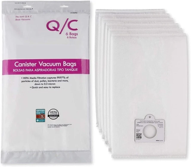 Alt view image 4 of 7 - BC4002 BC2005 BC3002 BC3005 BC3006 BC3060 BC4040 81214 81414 Kenmore Compatible Bag + Filter Kit. 6 QC 53292 HEPA Canister Vacuum Bags, 1 CF1 81002 Chamber Filter, 1 EF2 K3040 86880, 200 400 Series