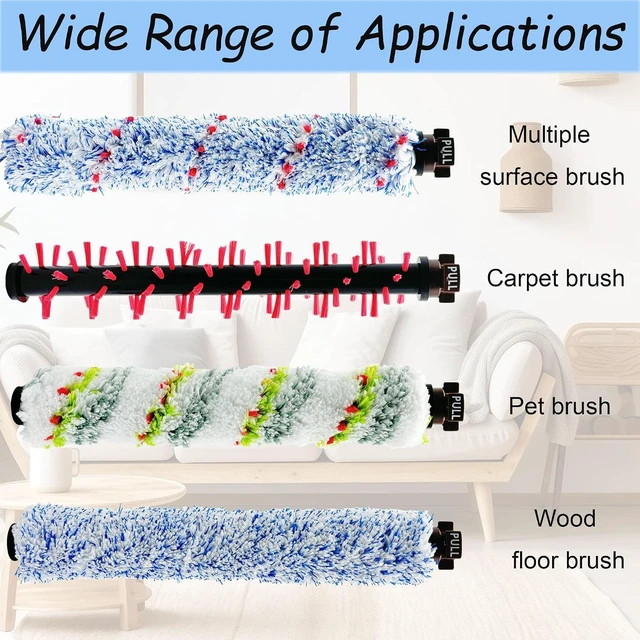Alt view image 4 of 7 - Replacement Parts for Bissell CrossWave 2024 Model 3888A Vacuum 4 Brush Rolls, 2 Vacuum Filters, 1 Cleaning Brush