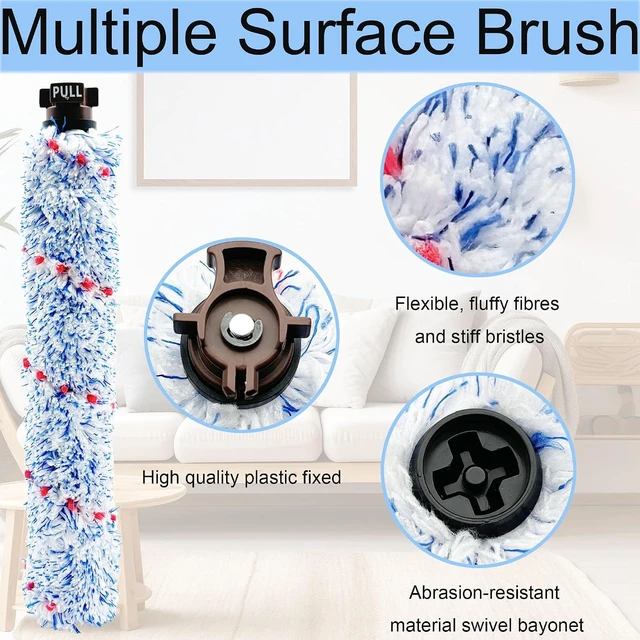 Alt view image 5 of 7 - Replacement Parts for Bissell CrossWave 2024 Model 3888A Vacuum 4 Brush Rolls, 2 Vacuum Filters, 1 Cleaning Brush