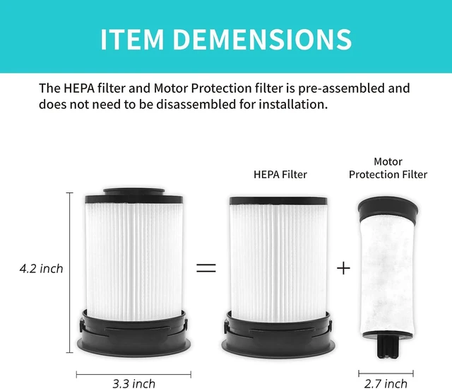 Alt view image 6 of 7 - Leemone Fine Dust Filter 2-Pack Compatible with Miele TriFlex HX1, Pro, Cat & Dog Cordless Stick Vacuum Cleaners, HX-FSF Replacement 11289902