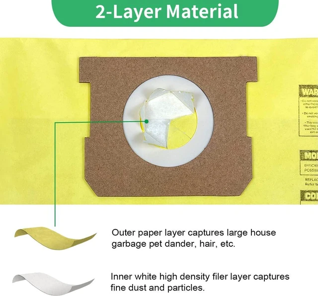 Alt view image 3 of 7 - 12 Pack 91964 Type D Vacuum Filter Bags Compatible with Shop-Vac 4 Gallon Vacuum, Replacement 9196400 9196433 High Efficiency Dust Collection Bag