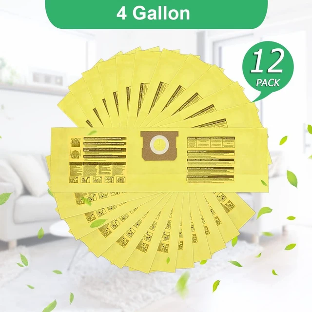 Alt view image 7 of 7 - 12 Pack 91964 Type D Vacuum Filter Bags Compatible with Shop-Vac 4 Gallon Vacuum, Replacement 9196400 9196433 High Efficiency Dust Collection Bag