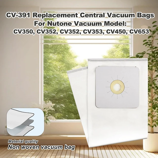 Alt view image 2 of 7 - 391 Central Vacuum Bags for Nutone Vacuum Cleaner, Replacement Nutone Vacuum Bags for CV350, CV352, CV353, CV450, CV653-6 Pack