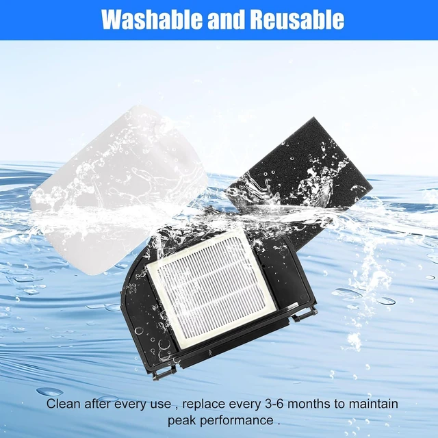 Alt view image 6 of 7 - RV2310AE Replacement Parts for Shark AV2310AE/RV2320S/RV2300S/UR2350AE/UR2360S Matrix Robot Vacuum Cleaner,1 Main Brush Roller, 6 Side Brushes, 2 HEPA Filters, 2 Foam Filters(Not for RV2300/RV2310)