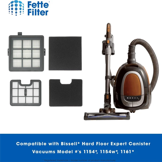 Alt view image 4 of 5 - Fette Filter - Filter Set Compatible with Bissell Hard Floor Expert Canister Vacuum Series 1154 & 1161 Contains- 1 PreMotor 1 Sponge 1 Post Motor 1 Foam Part #s 1602084, 1602085, 1602086, 1602094.