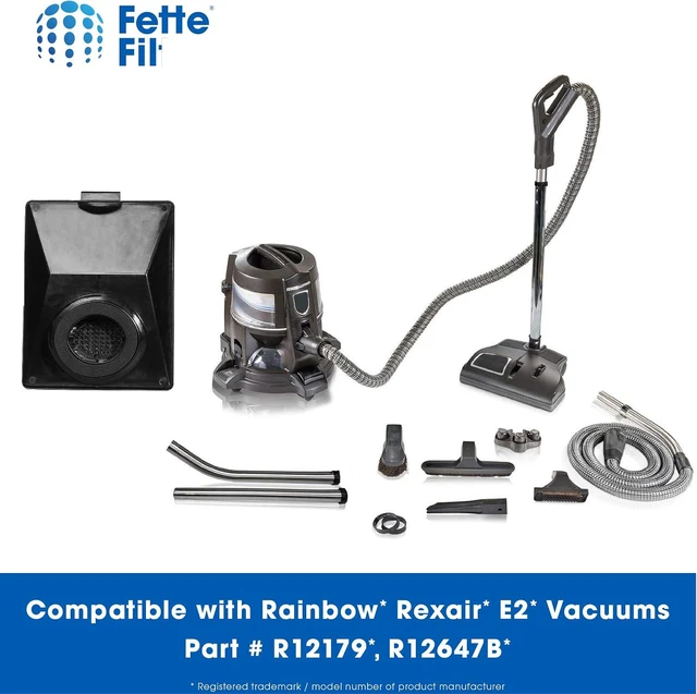 Alt view image 4 of 7 - Fette Filter - Vacuum Filter Compatible with Rainbow R12179, R12647B, R10520, E2 Black, Silver Washable Filters - Pack of 1