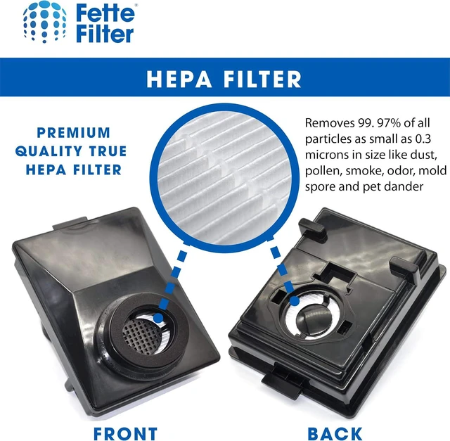 Alt view image 5 of 7 - Fette Filter - Vacuum Filter Compatible with Rainbow R12179, R12647B, R10520, E2 Black, Silver Washable Filters - Pack of 1