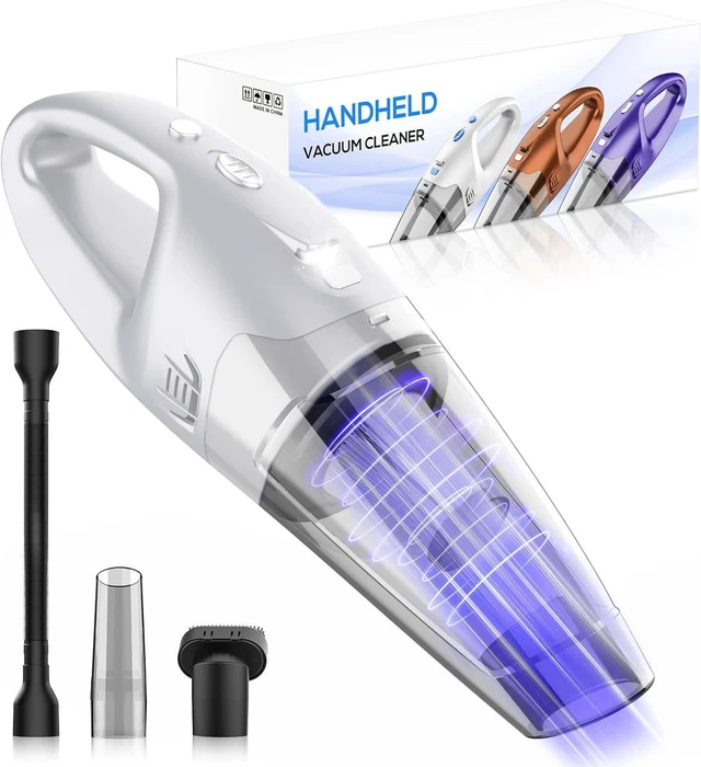 Main image of YOOHI Handheld Vacuum Cordless Rechargeable 6000Pa Mini Hand Held Vacuum, LED Light, 2025 Mins Runtime, USB Charging, 500ML Cup Lightweight Small Vacuum Cleaner Cordless for Car/Office/Home