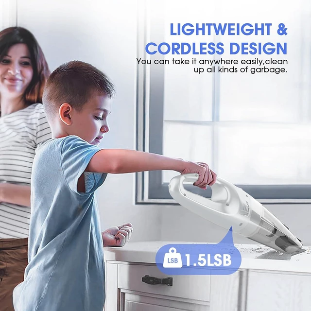Alt view image 7 of 7 - YOOHI Handheld Vacuum Cordless Rechargeable 6000Pa Mini Hand Held Vacuum, LED Light, 2025 Mins Runtime, USB Charging, 500ML Cup Lightweight Small Vacuum Cleaner Cordless for Car/Office/Home