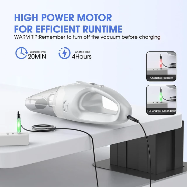 Alt view image 6 of 7 - YOOHI Handheld Vacuum Cordless Rechargeable 6000Pa Mini Hand Held Vacuum, LED Light, 2025 Mins Runtime, USB Charging, 500ML Cup Lightweight Small Vacuum Cleaner Cordless for Car/Office/Home