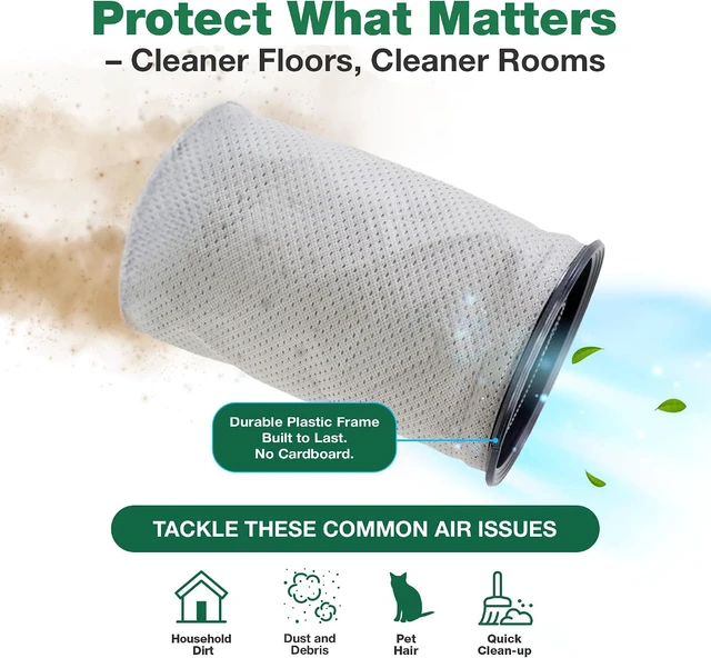 Alt view image 2 of 7 - 2 Replacement Reusable Cloth 10QT Vacuum Bags Compatible with ProTeam Part # 100565 - Fits ProTeam Coachvac, Super CoachVac, MegaVac & Mega Raven 10QT (2 Pack) by Think Crucial