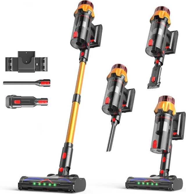 Main image of Cordless Vacuum Cleaner for Home, 55Kpa Suction, Up to 70-Min Runtime, Gold