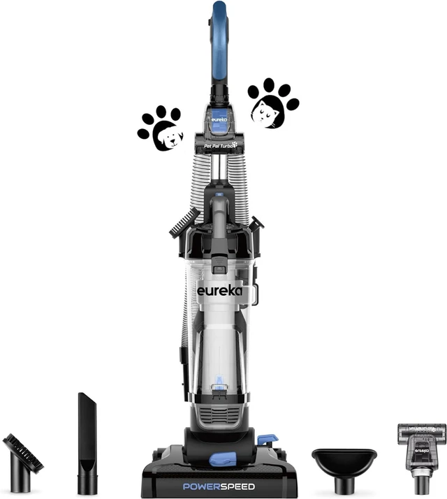 Main image of Eureka PowerSpeed Lightweight Upright Vacuum Cleaner for Carpet and Hard Floor, Powerful Bagless Upright Vacuum Cleaner for Home Pets, NEU181A, Blue
