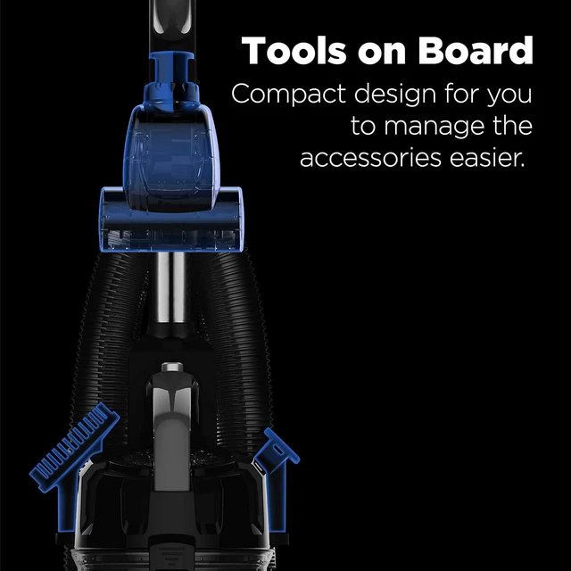 Alt view image 7 of 7 - Eureka PowerSpeed Lightweight Upright Vacuum Cleaner for Carpet and Hard Floor, Powerful Bagless Upright Vacuum Cleaner for Home Pets, NEU181A, Blue
