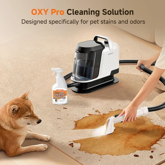 Alt view image 3 of 7 - Uwant 18Kpa Carpet Cleaner Machine with Pet Pro Cleaner&Tools Set of 1