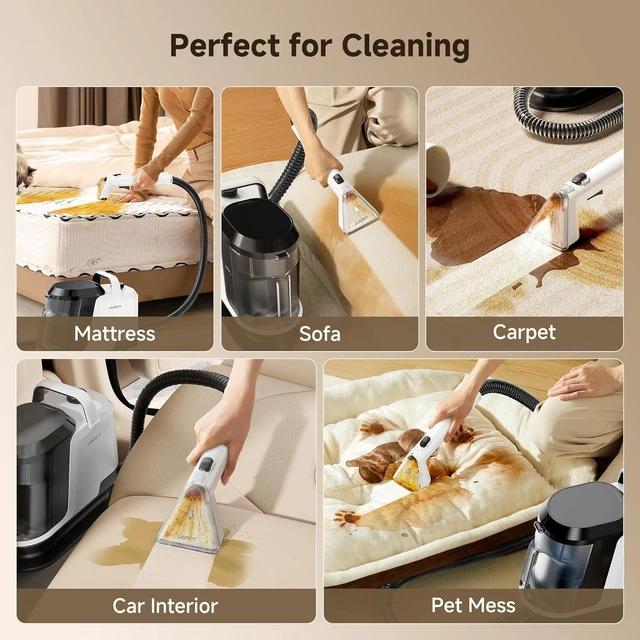 Alt view image 5 of 7 - Uwant 18Kpa Carpet Cleaner Machine with Pet Pro Cleaner&Tools Set of 1