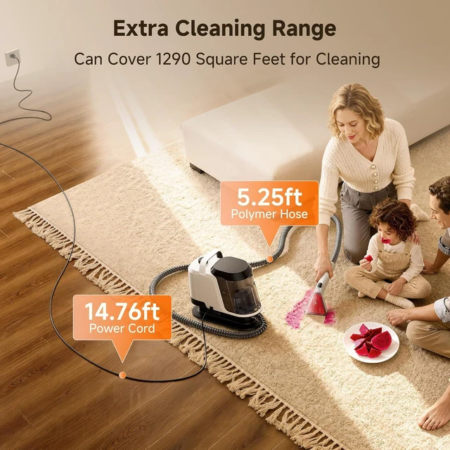 Alt view image 6 of 7 - Uwant 18Kpa Carpet Cleaner Machine with Pet Pro Cleaner&Tools Set of 1